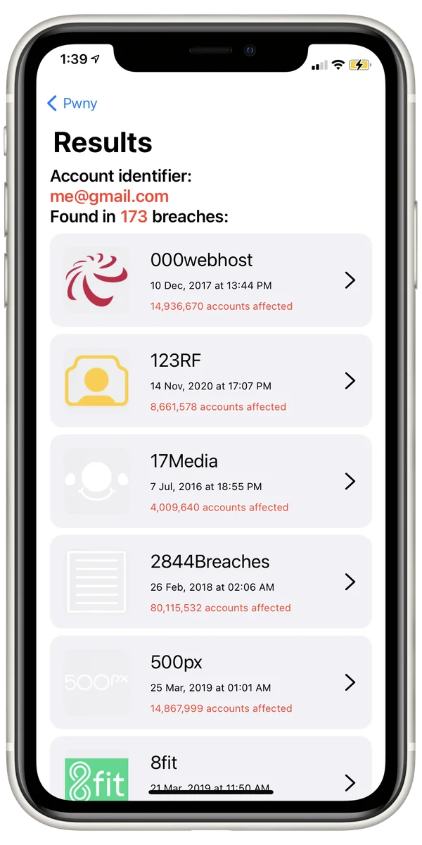 Breach Scan Results