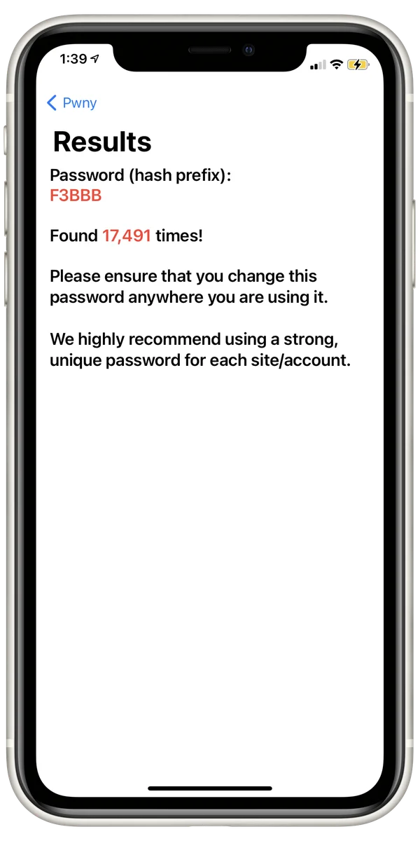 Password Scan Results