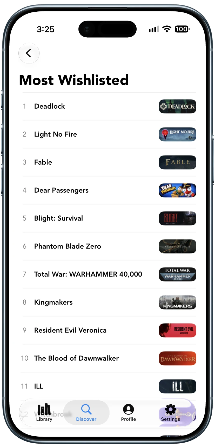 Steam Most Wishlisted ranked list in Vapor